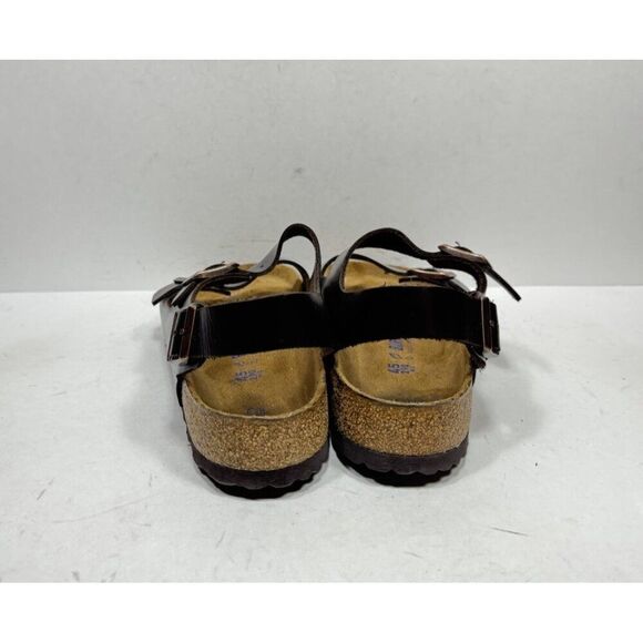 Birkenstock Soft Footbed Milano Sandals Brown Leather Slip On Casual Men’s Sz 12 - Picture 4 of 8